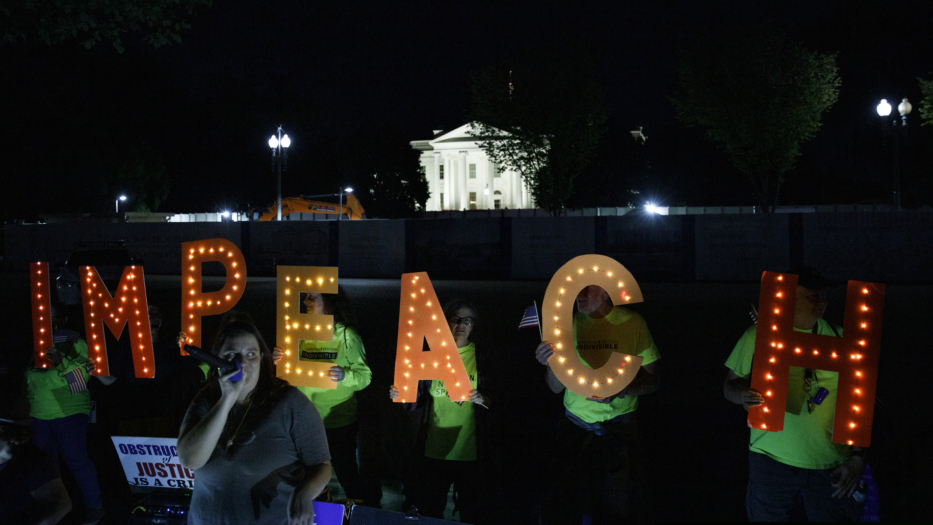 (Carolyn Kaster | AP file photo) Protesters with "Kremlin Annex" call to impeach President Donald Trump in Lafayette Square Park in front of the White House in Washington, Tuesday, Sept. 24, 2019. House Speaker Nancy Pelosi of Calif., announced a formal impeachment inquiry into President Donald Trump.