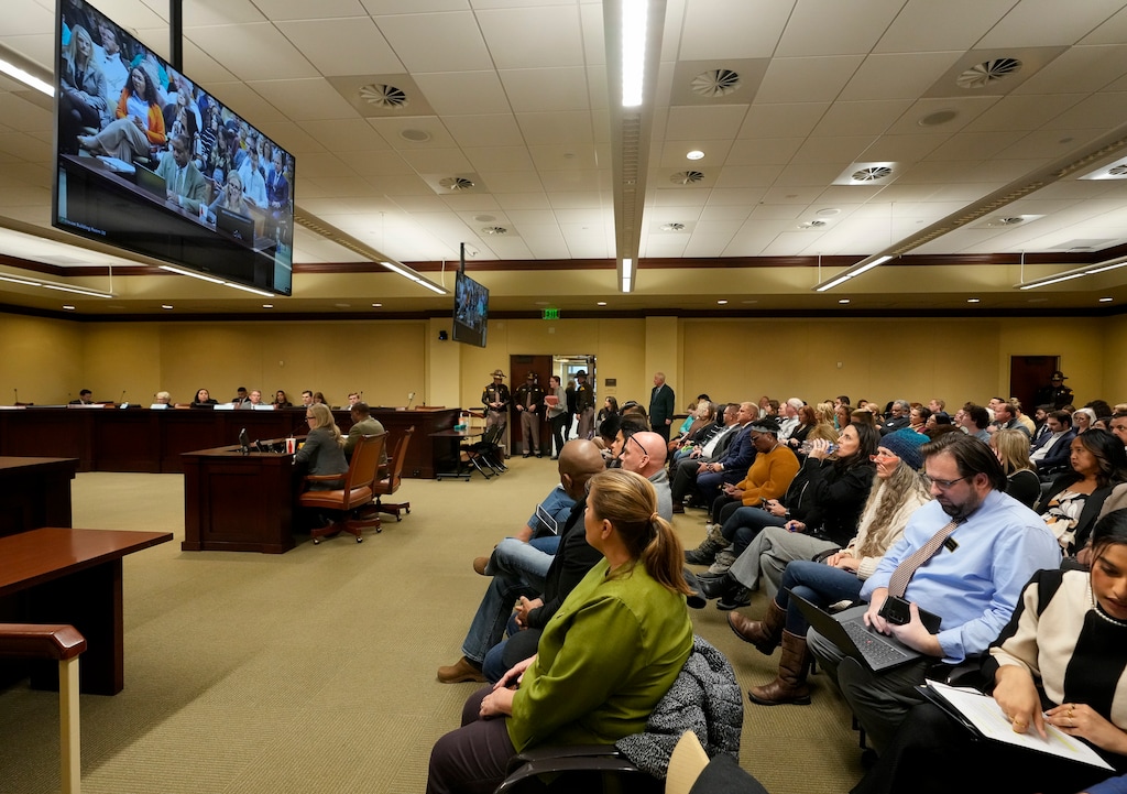 (Bethany Baker  |  The Salt Lake Tribune) Members of the public gather as House Bill 261 is heard in committee during the 2024 legislative session at Utah Capitol on Wednesday, Jan. 17, 2024.