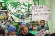 (Rick Egan | The Salt Lake Tribune) More than 200 protesters gather for an anti-Ice protest at Utah Valley University, on Wednesday, Feb 4, 2026.