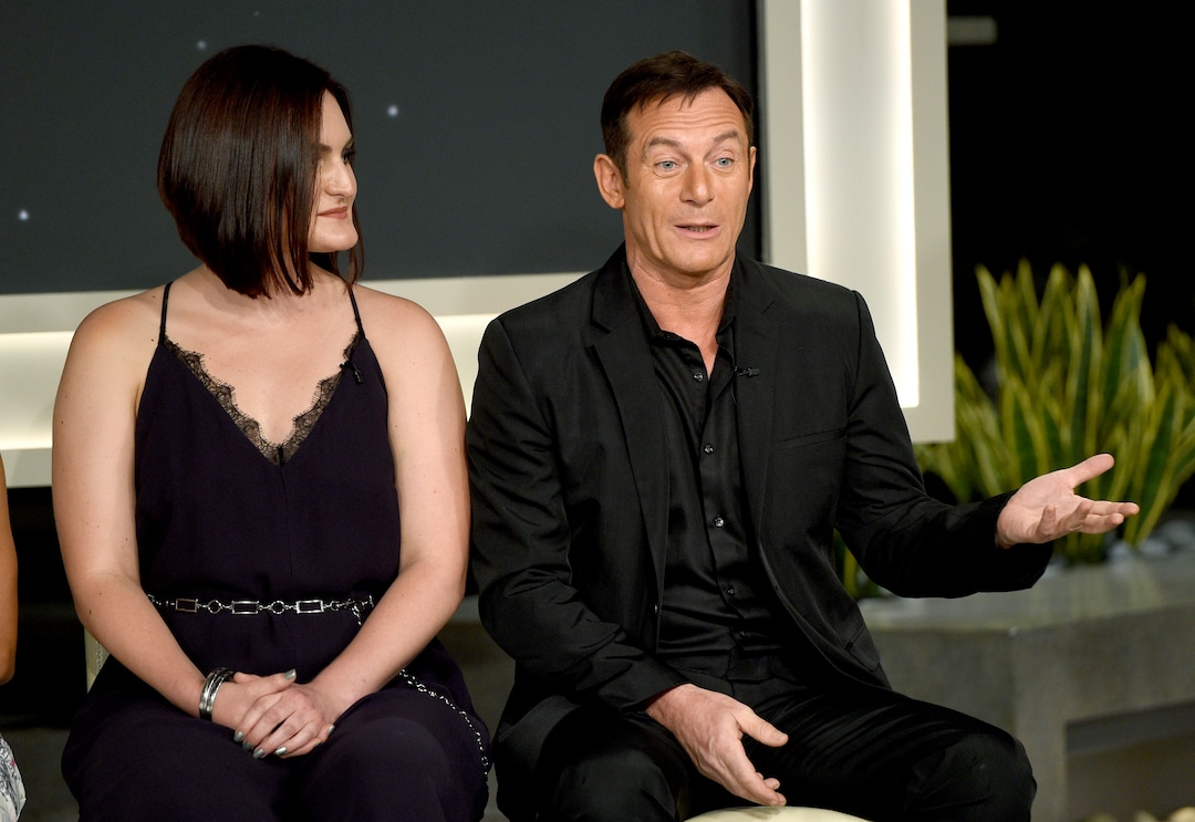Mary Chieffo, left, and Jason Isaacs participate in the "Star: Trek Discovery" panel during the CBS Television Critics Association Summer Press Tour at CBS Studio Center on Tuesday, Aug. 1, 2017, in Beverly Hills, Calif. (Photo by Chris Pizzello/Invision/AP)
