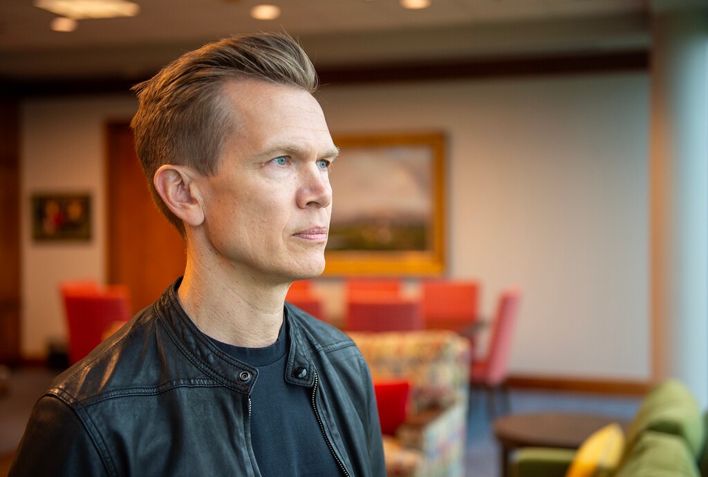 (Chris Samuels | The Salt Lake Tribune) James Huntsman, in his father’s office at the Huntsman Foundation headquarters in Salt Lake City in October 2023, argues his tithing case against The Church of Jesus Christ of Latter-day Saints is about alleged fraud, not religious beliefs.