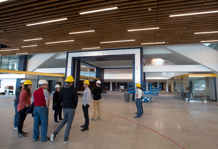 (Rick Egan  |  The Salt Lake Tribune)  The new atrium entrance in the Vivint Smart Home Arena, Friday, September 15, 2017.


