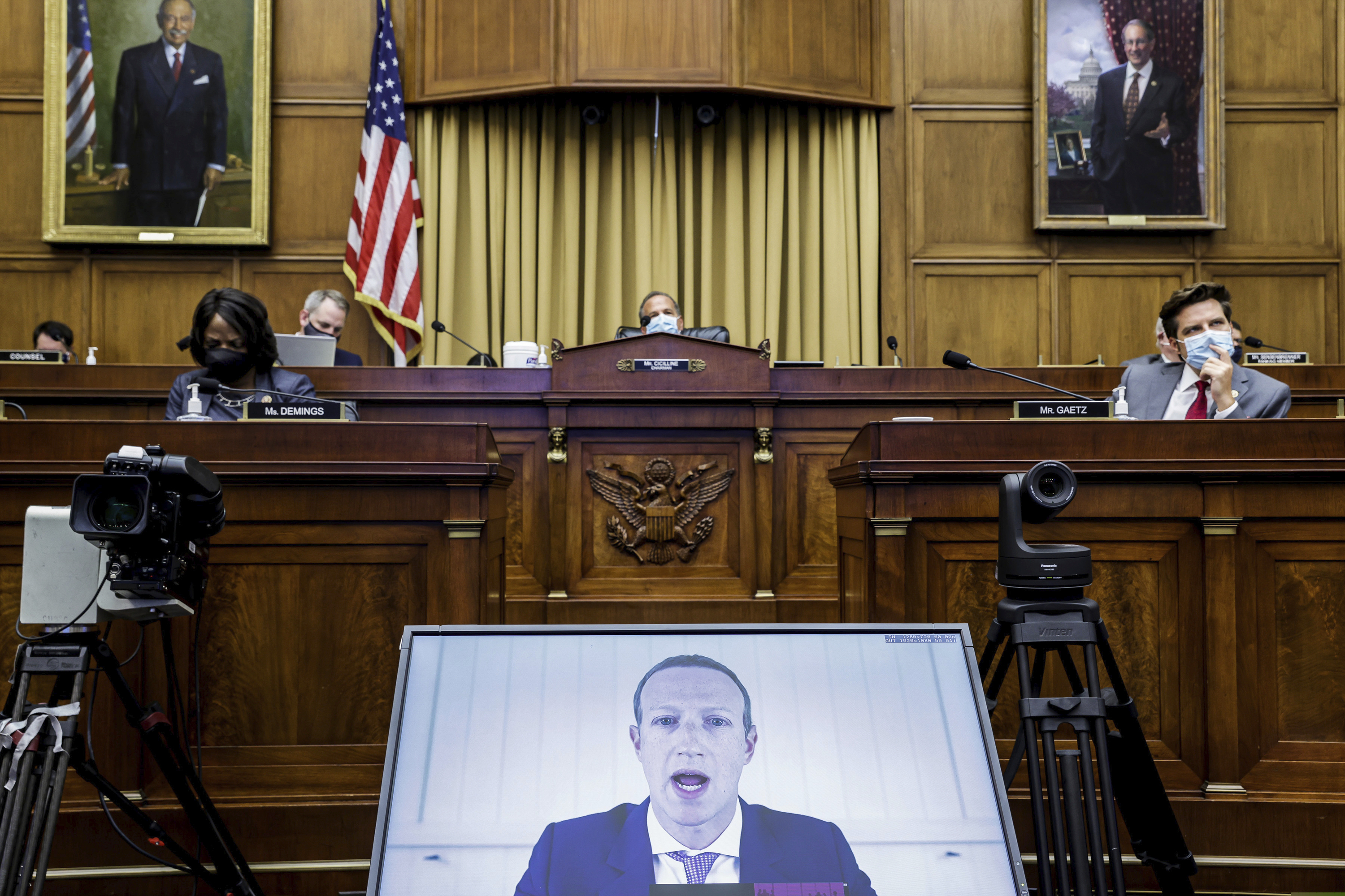 (Graeme Jennings | Washington Examiner via AP, Pool, File)

In this July 29, 2020, photo, Facebook CEO Mark Zuckerberg speaks via video conference during a House Judiciary subcommittee hearing on antitrust on Capitol Hill in Washington.
