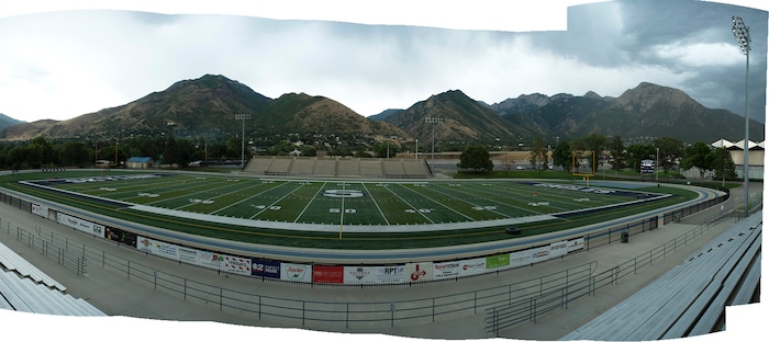 (Rick Egan  |  The Salt Lake Tribune)  Skyline Football field, Wednesday, August 8, 2017.