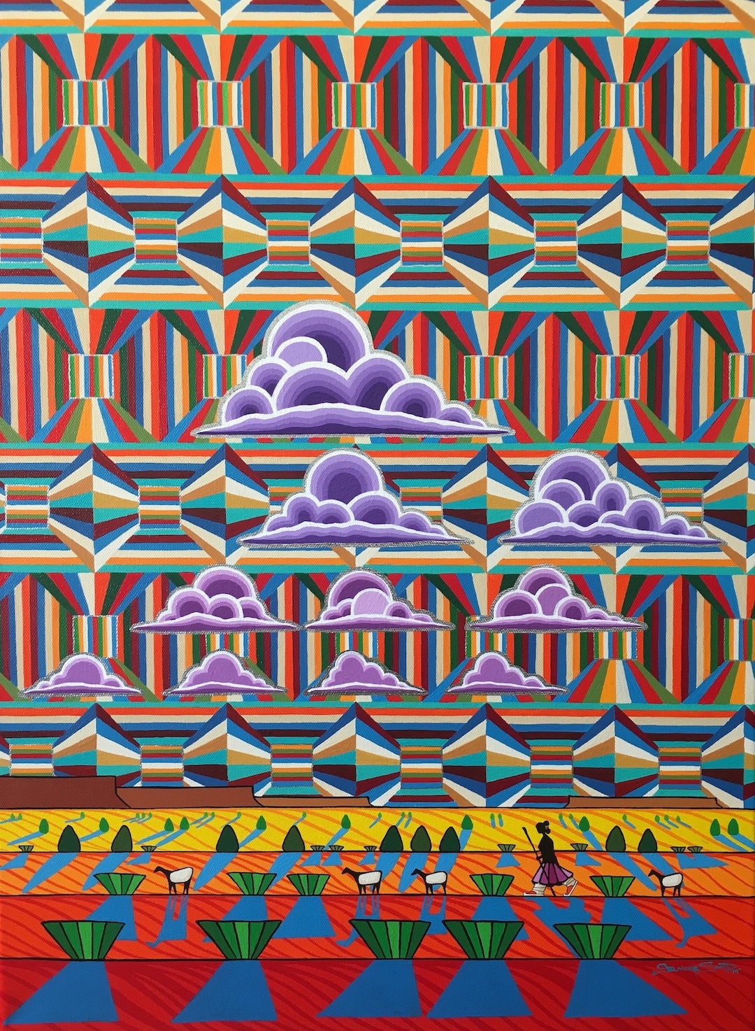 (Courtesy of Gilmore Scott) “Fall Monsoon Dazzler,” acrylic, 24”x18” on canvas.