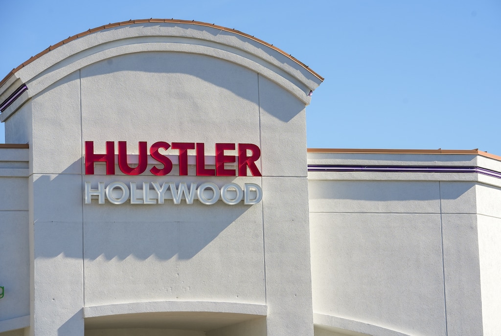 (Chris Samuels | The Salt Lake Tribune) The exterior of Hustler Hollywood in West Valley City, Wednesday, Oct. 2, 2024.