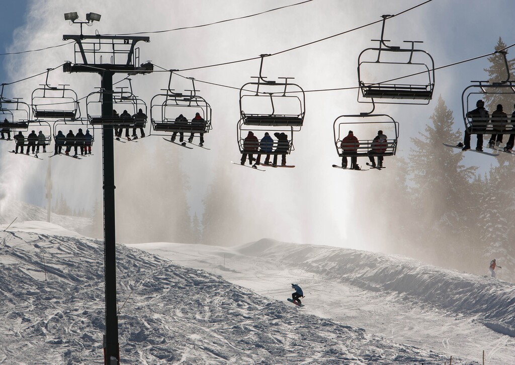 (Trent Nelson  |  Tribune file photo) Ski lifts are full at Brighton on a previous opening day. Brighton and some other resorts will open later this month, with the remainder opening in early December. Things are going to be a little different in 2020, thanks to the ongoing COVID-19 pandemic.