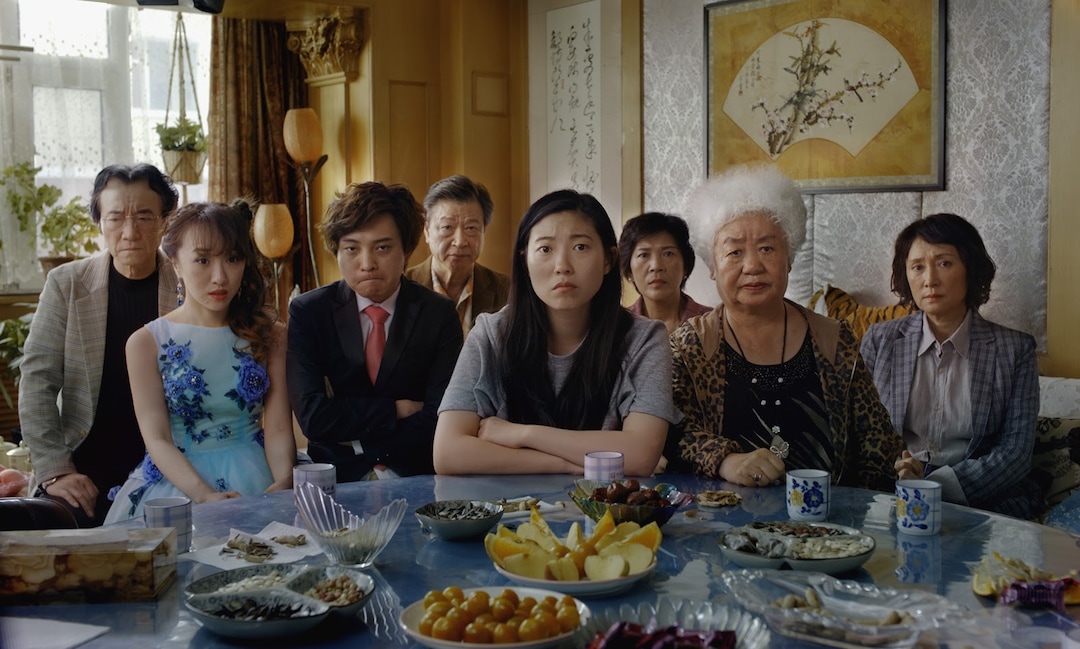(Photo courtesy A24 Films) Billi (Awkwafina, center) has a strained family reunion in China, in writer-director Lulu Wang's comedy-drama "The Farewell."
