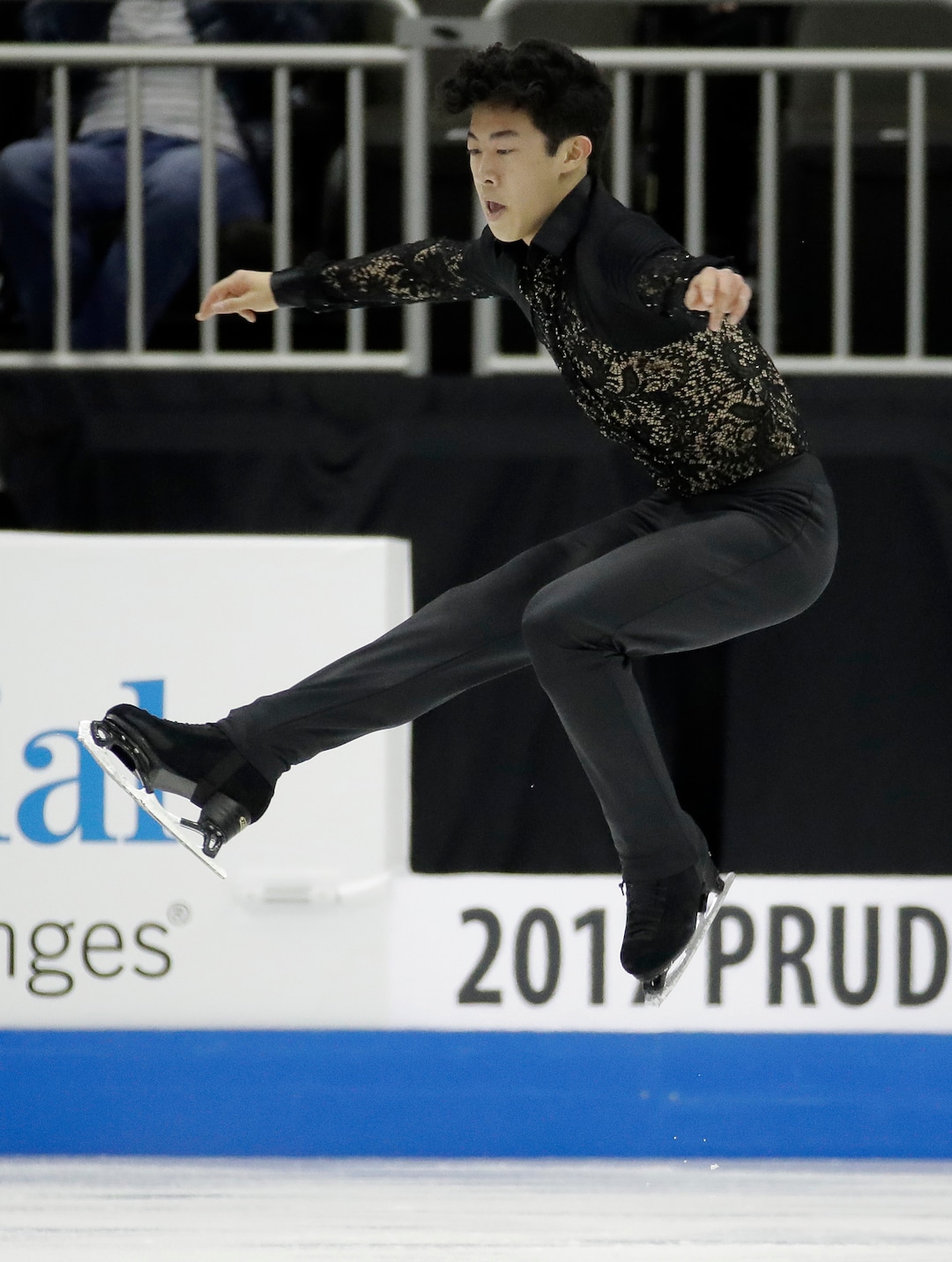 Nathan Chen performs during the men's short program at the U.S. Figure Skating Championships on Friday, Jan. 20, 2017, in Kansas City, Mo. (AP Photo/Charlie Riedel)