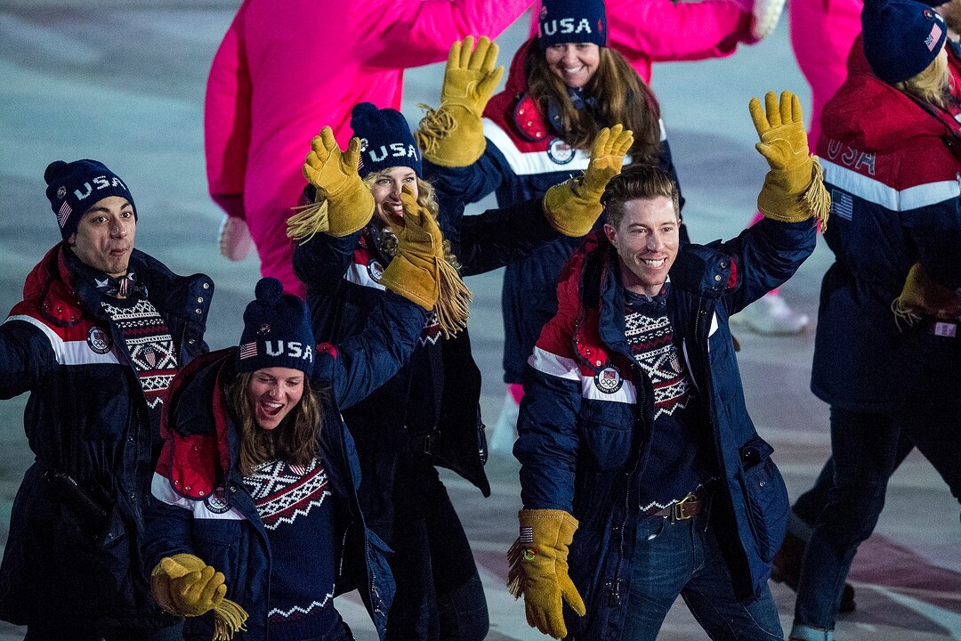 (Chris Detrick  |  The Salt Lake Tribune)  Members of team USA are introduced during the Pyeongchang 2018 Winter Olympics opening ceremony at Olympic Stadium Friday, February 9, 2018.  