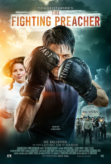 (Image courtesy Purdie Distribution) The poster for Utah filmmaker T.C. Christensen's new movie "The Fighting Preacher," which opens in theaters on Pioneer Day, July 24, 2019.
