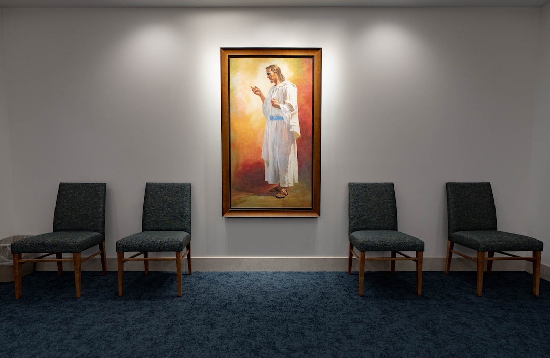 (Francisco Kjolseth | The Salt Lake Tribune) A media tour provides a glimpse into the new 95 State meetinghouse of The Church of Jesus Christ of Latter-day Saints on Friday, April 8, 2022. 