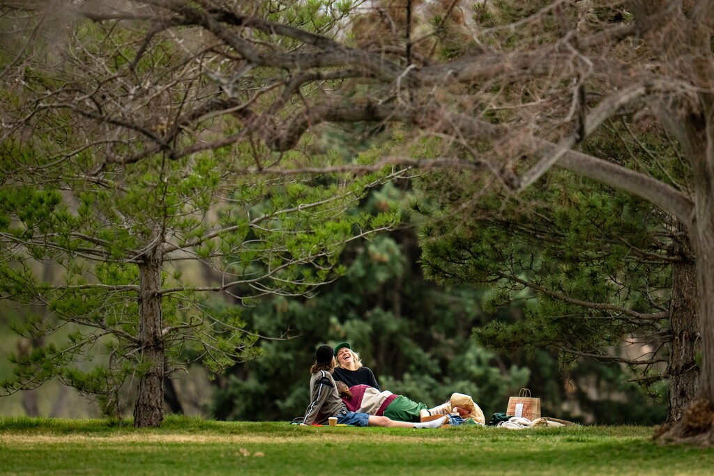 (Trent Nelson  |  The Salt Lake Tribune) Sugar House Park in Salt Lake City on Saturday, March 14, 2026. Forecasters expect record-setting high temperatures this week in Utah.