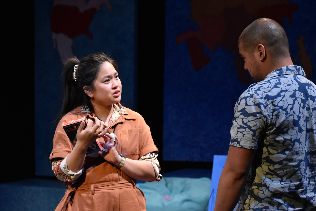 (Sharah Meservy  |  Plan-B Theatre) Joy Asiado, left, and Carlos Nobleza Posas are in the cast of Melissa Leilani Larsons's play "Mestiza, or Mixed," playing June 9-19, 2022, at the Rose Wagner Performing Arts Center in Salt Lake City, produced by Plan-B Theatre.