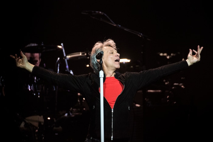 (Chris Detrick | The Salt Lake Tribune) Jon Bon Jovi performs during the 'This House Is Not for Sale' Tour at Vivint Smart Home Arena Friday, March 16, 2018.