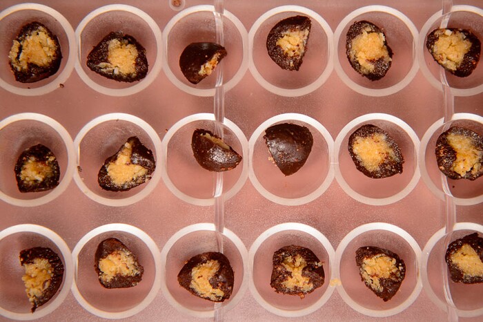 (Trent Nelson | The Salt Lake Tribune)  Samples of Trail Truffles at the Tuesday Farmer's Market in Salt Lake City's Pioneer Park, Tuesday Aug. 14, 2018. The laid-back market continues now through September and features about 20 vendors.
