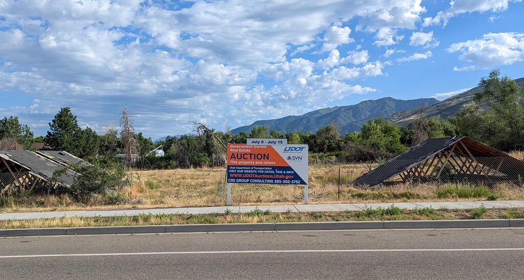 (Eric S. Peterson | The Utah Investigative Service Project) Parcels of land that the Utah Department of Transportation purchased from Senate President Stuart Adams in 2023, seen here July 4, 2025, that they then put up for auction in 2025, later canceled. UDOT originally sought to purchase easements, but Adams negotiated the agency into buying the full parcels for approximately $3.9 million.