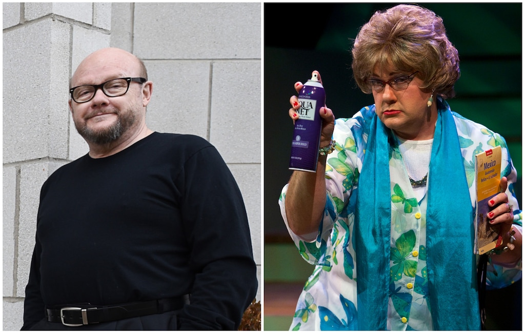 (Tribune file photos) Charles Lynn Frost, seen at left in 2018, played Sister Dottie S. Dixon as a recurring character — first with Pygmalion Productions, then with Salt Lake Acting Company.