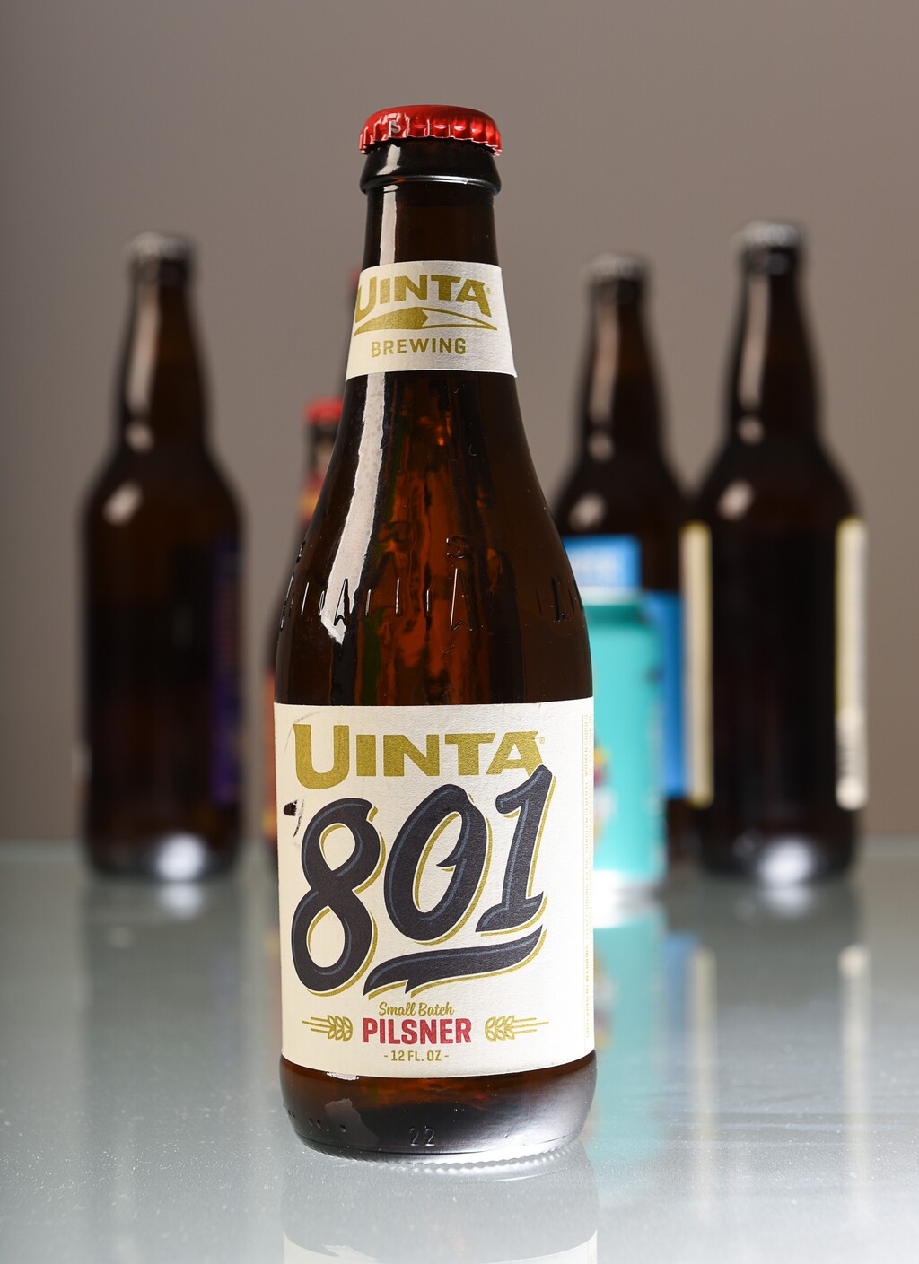 (Francisco Kjolseth  |  The Salt Lake Tribune)  Utah's best beer names. Uinta 801 pilsner by Uinta Brewing. 