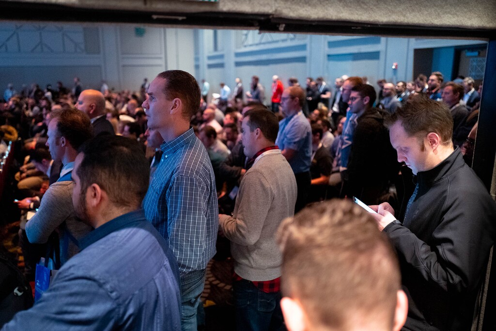 (Trent Nelson  |  The Salt Lake Tribune) An overflow crowd takes in a presentation at the Silicon Slopes Tech Summit in Salt Lake City on Thursday, Jan. 30, 2020. On Tuesday Silicon Slopes announced the creation of a new political action committee to give the tech sector greater influence in state politics.
