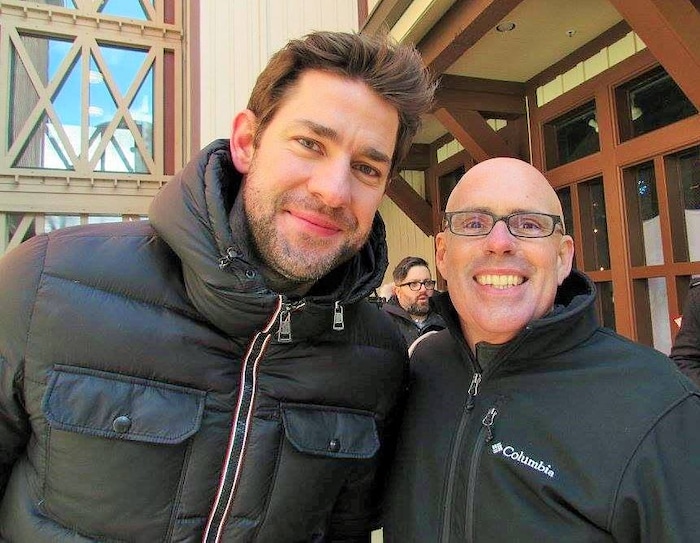 Stuart Graves with John Krasinski.