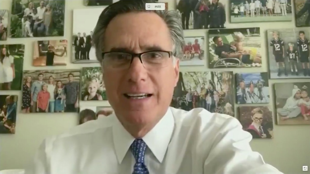 (screenshot) Sen. Mitt Romney questions CDC Director Robert Redfield on Tuesday, May 12, 2020.