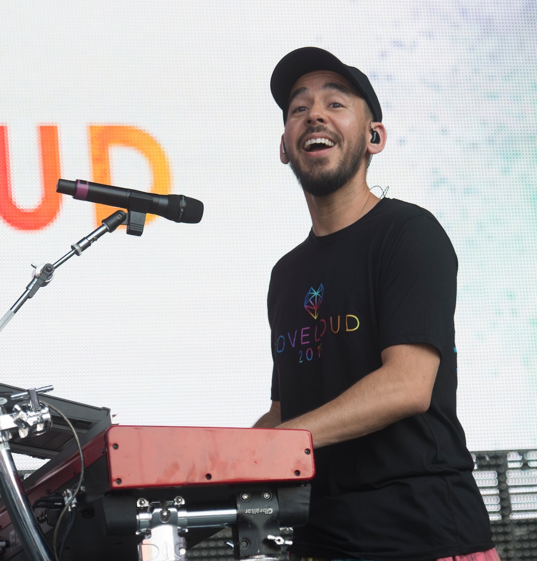 (Rick Egan  |  The Salt Lake Tribune)     Mike Shinoda from Linkin Park, performs at the Loveloud Festival at Rice-Eccles Stadium, Saturday, July 28, 2018. 