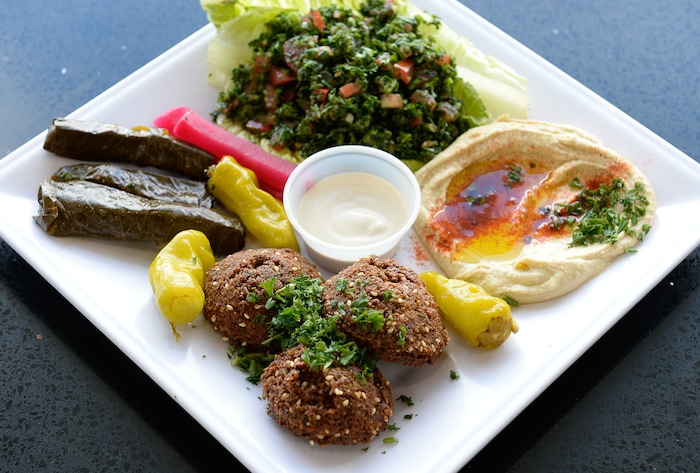 (Francisco Kjolseth  |  The Salt Lake Tribune)  The vegetable combo at Beirut Cafe, a new Lebanese restaurant in Murray.