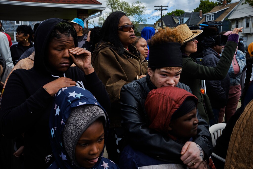 (Mustafa Hussain | The New York Times)

A crowd gathered outside the Delavan Grider Community Center as President Joe Biden spoke there, days after the racist massacre at a nearby supermarket in Buffalo, N.Y., May 17, 2022.