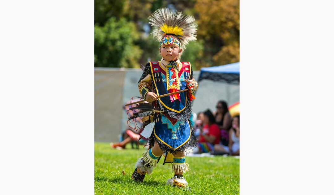 (Rick Egan | The Salt Lake Tribune)  Tanner Benally, 8, Montezumae Creek, UT the Native American celebration and Powwow at Liberty Park, on Friday, July 23, 2021.