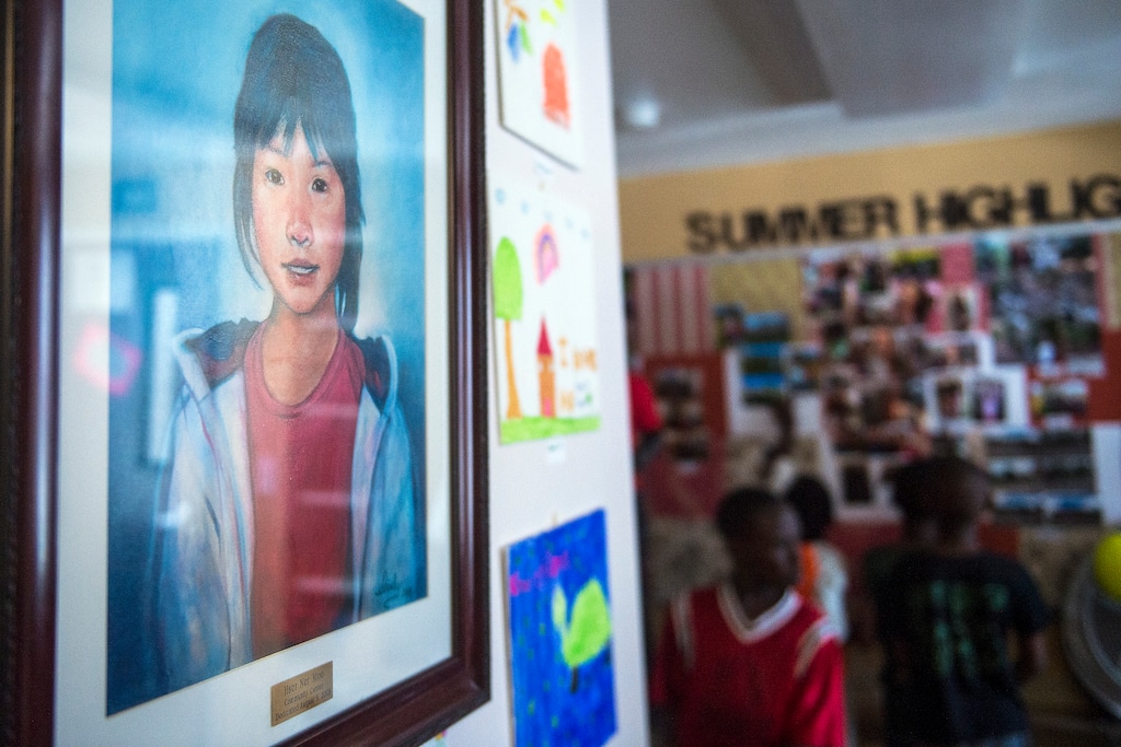Chris Detrick  |  The Salt Lake TribuneA portrait of Hser Ner Moo hangs on the wall at the Hser Ner Moo Community Center in South Salt Lake City Tuesday, July 18, 2017. 