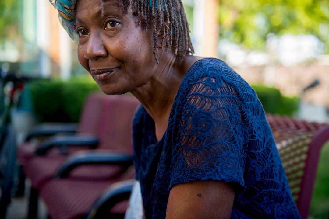(Jeremy Harmon |  The Salt Lake Tribune) Sharon Thompson outside the Weigand Center on July 11, 2019.