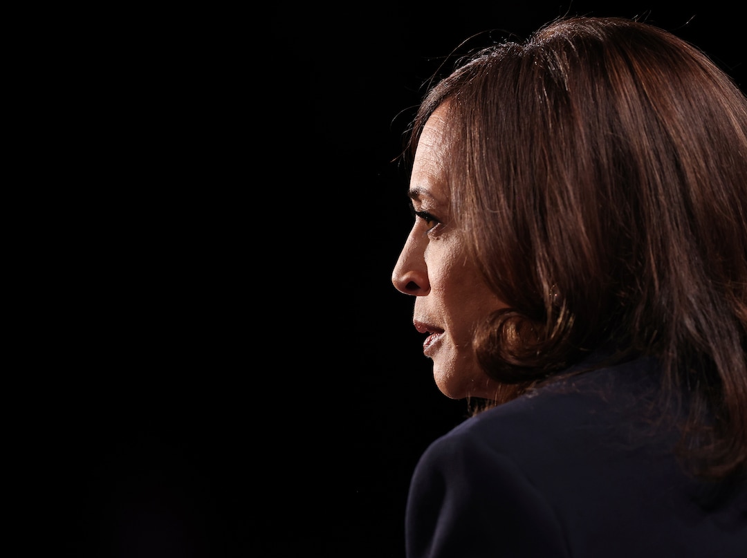 FILE - In this Oct. 7, 2020, file photo, Democratic vice presidential candidate Sen. Kamala Harris, D-Calif., listens during the vice presidential debate at Kingsbury Hall on the campus of the University of Utah in Salt Lake City. Harris made history Saturday, Nov. 7,  as the first Black woman elected as vice president of the United States, shattering barriers that have kept men — almost all of them white — entrenched at the highest levels of American politics for more than two centuries. (Justin Sullivan/Pool via AP, File)