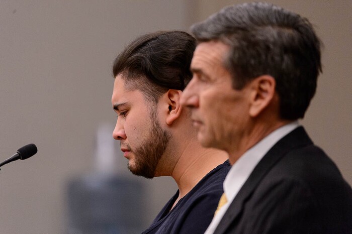 (Trent Nelson | The Salt Lake Tribune)  Abraham Miranda at his sentencing in Salt Lake City, Thursday December 21, 2017. Miranda, 19, pleaded guilty to manslaughter counts for a February crash that killed two of his West High School classmates and critically injured a pregnant woman and her baby.