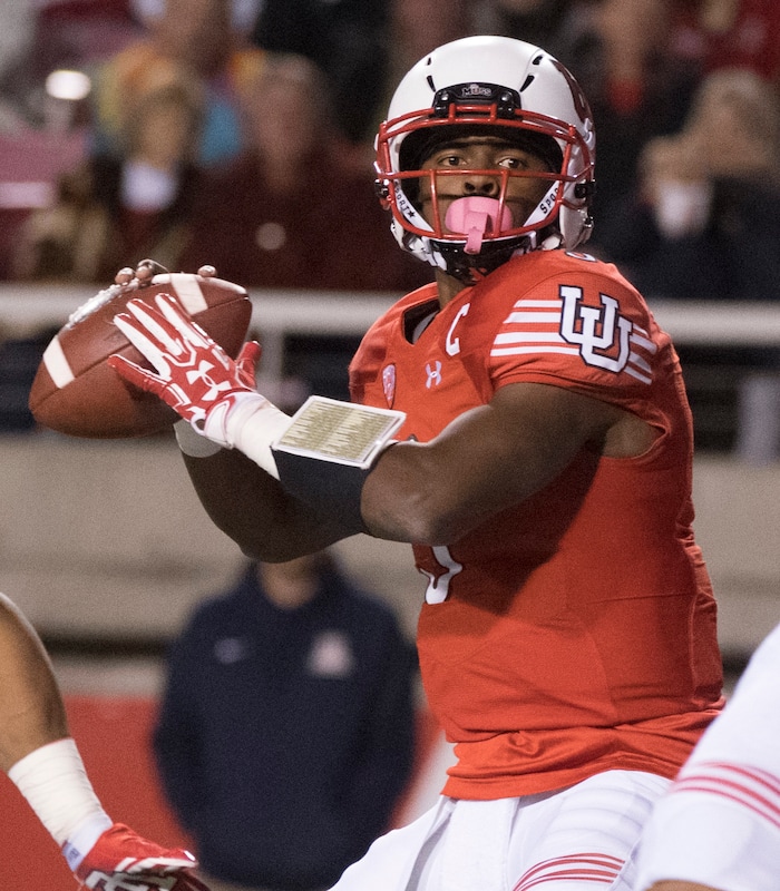 Rick Egan  |  The Salt Lake Tribune

Utah Utes quarterback Troy Williams (3) looks to throw, in PAC-12 football action, Utah vs. The Arizona Wildcats, at Rice-Eccles Stadium, Saturday, October 8, 2016.