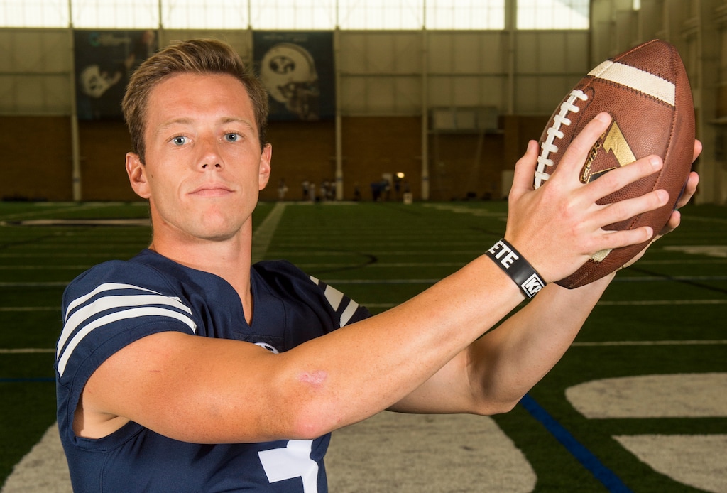 (Rick Egan  |  The Salt Lake Tribune)     BYU Cougar wide receiver Dylan Collie (3). Wednesday, Aug. 8, 2018.