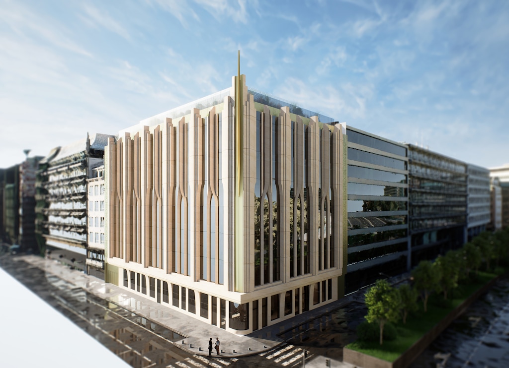 (The Church of Jesus Christ of Latter-day Saints) An artistic rendering of the exterior of the Brussels Belgium Temple. An independent church tracker is predicting where the next batch of new temples might be built.