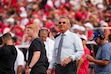 (Bethany Baker | The Salt Lake Tribune) Former Utah Utes head coach and Fox college football personality Urban Meyer watches during the game against the Texas Tech Red Raiders in Salt Lake City on Saturday, Sept. 20, 2025.