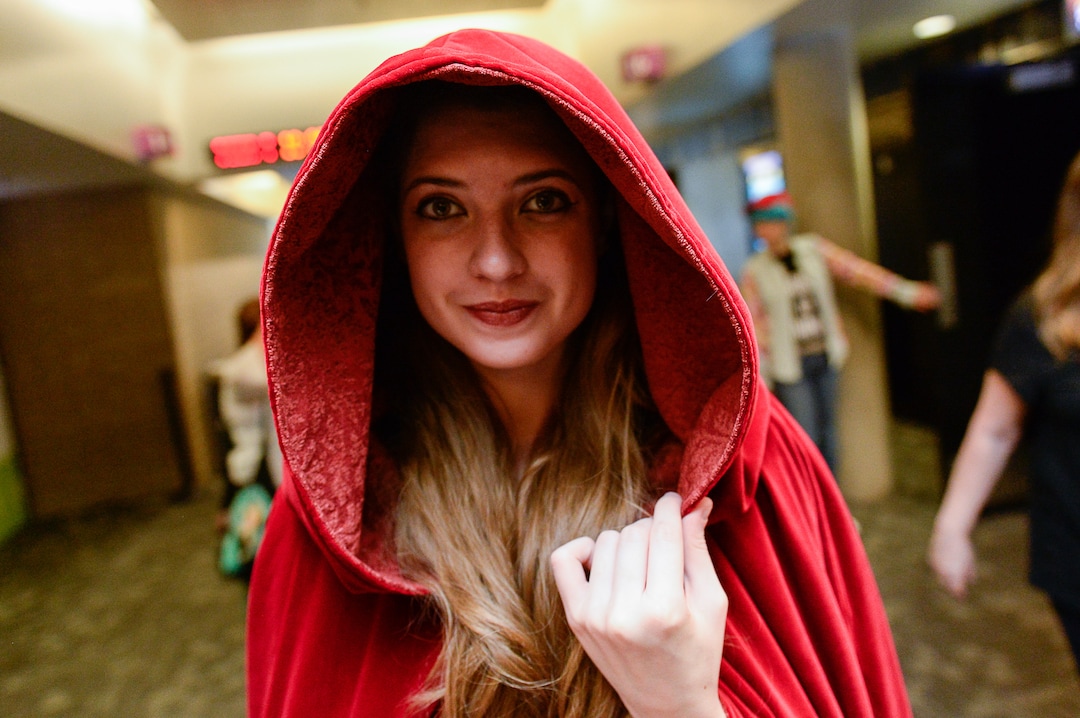(Francisco Kjolseth  |  The Salt Lake Tribune)  Madi Love joins FanX's twice-annual "press conference," drawing cosplayers to Megaplex Jordan Commons in Sandy on Wed. June 12, 2019, for the announcement of the event's celebrity visitors.