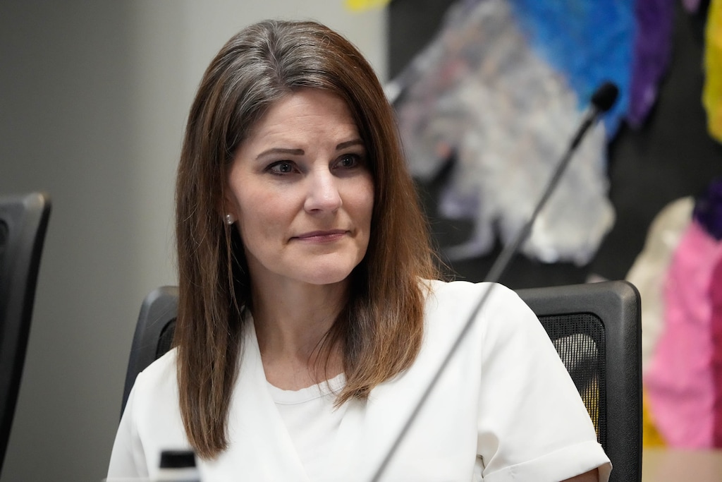 (Francisco Kjolseth | The Salt Lake Tribune) Utah State Board of Education member Natalie Cline, District 9, pictured on Thursday, August 3, 2023. Cline was cleared in three investigations into her conduct, according to a statement from the board on Monday, August 7, 2023.