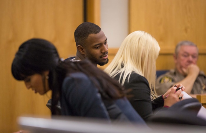 Former Utah State University linebacker Torrey Green appears  in the 1st District Court on Friday — the last day of a three-day preliminary hearing. Green is charged with six counts of rape, one count of aggravated kidnapping, three counts of forcible sex abuse and two counts of object rape. (Erica McNeill/Utah Statesman)