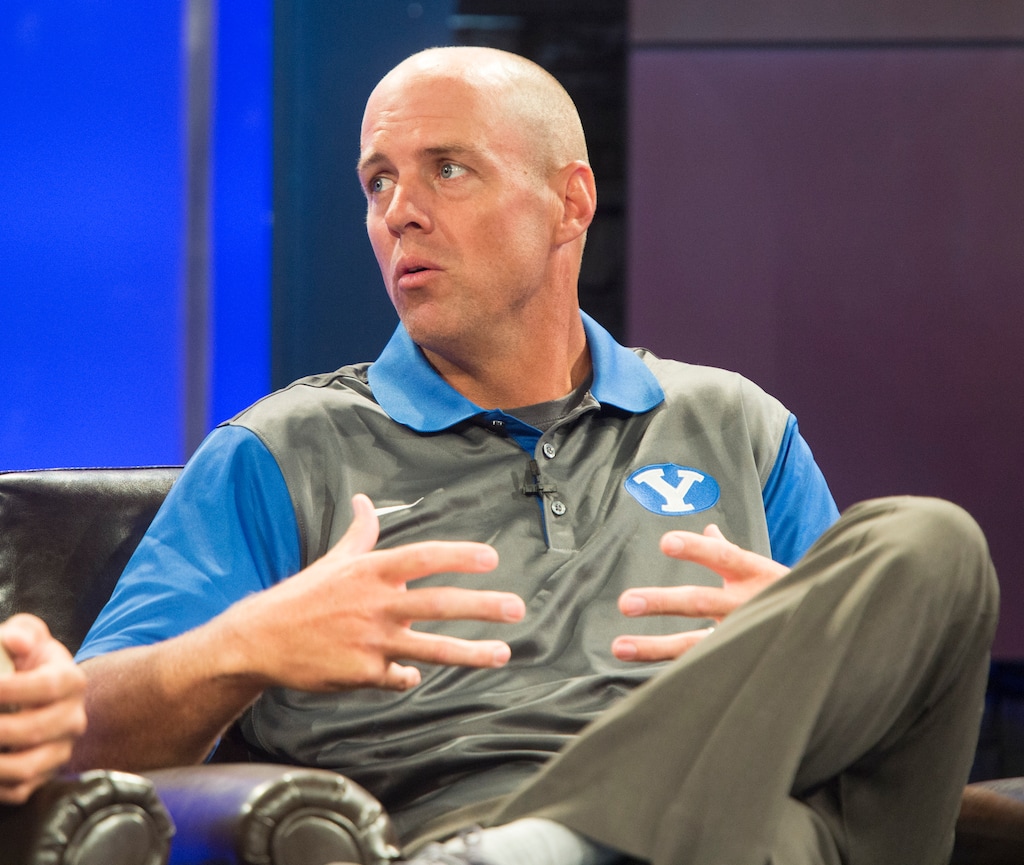 Rick Egan  |  The Salt Lake TribuneBYU football assistant head coach Ed Lamb, talks about the upcoming football schedule. during the annual football media day at the Broadcasting Building,Thursday, June 30, 2016.