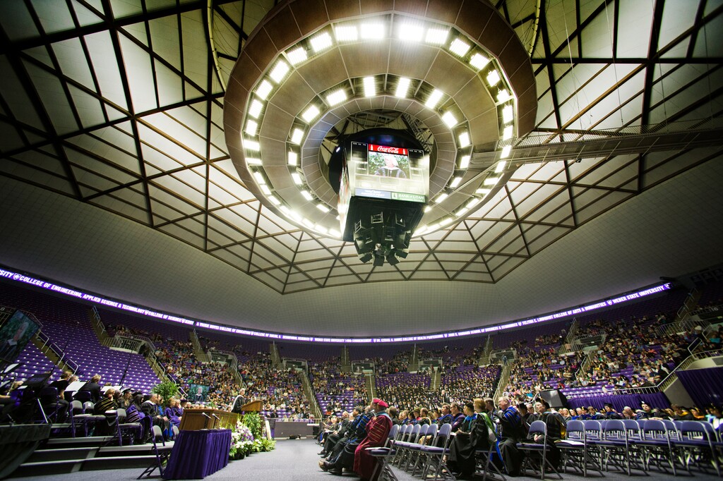 (Rick Egan | The Salt Lake Tribune) Karla K. Bergeson delivers the keynote address after receiving an honorary degree at the Weber State University graduation at the Dee Events Center in Ogden, Friday, April 28, 2017.
