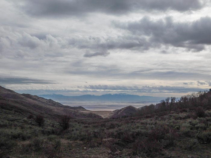 (Erin Alberty | The Salt Lake Tribune)  Porphyry Hill offers sweeping views of Ophir Canyon and the Tooele Valley. Photo taken Nov. 27, 2017.