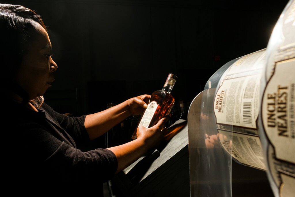 (Laura Partain | The New York Times) Victoria Eady Butler, the master distiller at Uncle Nearest in Shelbyville, Tenn., is photographed on June 4, 2021. Butler was named the blender of the year by Whisky Magazine.