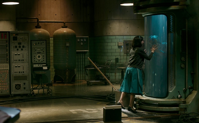 This image released by Fox Searchlight Pictures shows Sally Hawkins and Doug Jones in a scene from the film "The Shape of Water." (Fox Searchlight Pictures via AP)