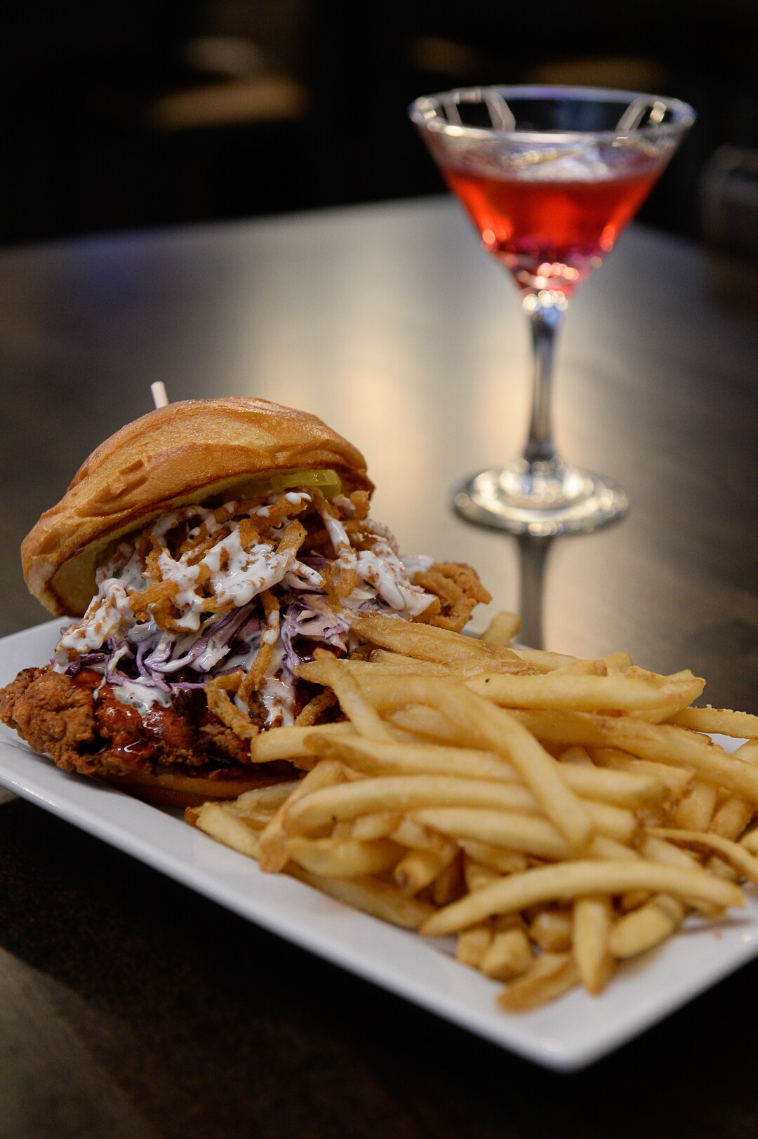 (Francisco Kjolseth  |  The Salt Lake Tribune)  The crispy breaded chicken at the new Pins & Ales 21+ bar which is adjacent to the all ages All Star Bowling which opened a new 70,000 square foot, high-tech bowling and entertainment center at Valley Fair Mall, in West Valley City. It has 32 lanes with luxury seating, laser tag and virtual reality games as well as old-school air hockey, basketball and bumper cars.