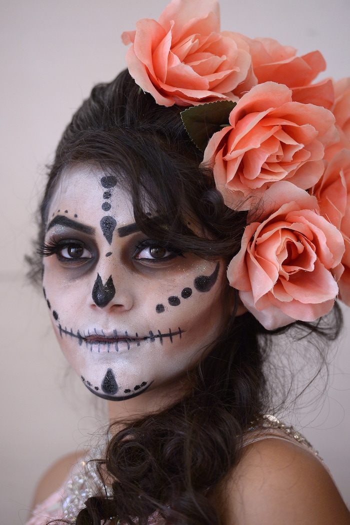 (Leah Hogsten | The Salt Lake Tribune) Costume contestant at the Day of the Dead festival Saturday, October 21, 2017 at the Capitol.