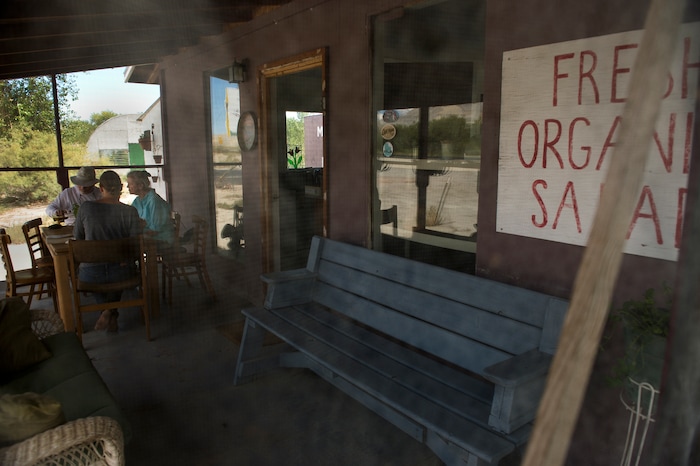 (Leah Hogsten  |  The Salt Lake Tribune) Mesa Farm owner Randy Ramsley sells a variety of goats milk cheeses and yogurt at his farm's storefront on Highway 24, east of Capitol Reef and at Tony Caputo's in Salt Lake City. 