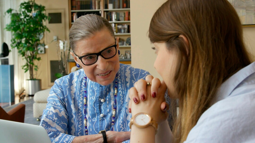 This image released by Magnolia Pictures shows U.S. Supreme Court justice Ruth Bader Ginsberg in a scene from "RBG." (Magnolia Pictures via AP)